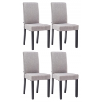 Jedálenská stolička Inn (SET 4 ks) - látka, nohy čierne - Svetlo sivá