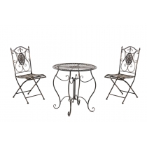 Súprava kovových stoličiek a stola Aldeano (SET 2+1) - Bronzová