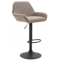 Barová stolička Braga - látka, čierna podnož - Sivo-hnedá (Taupe)