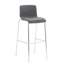 Barová stolička Hoover - látka, kovové nohy chróm - Svetlo sivá
