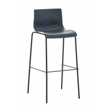Barová stolička Hoover ~ plast, kovové nohy čierne - Sivá