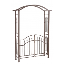 Pergola na popínavé rastliny Luxor s bránkou - Hnedá