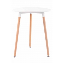 Kuchynský stôl drevený Abenra 60 natura / biela - v75 x Ø60 cm