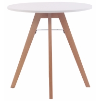 Jedálenský stôl okrúhly Viktor 75, nohy natura ~ v75 x Ø75 cm - Biela