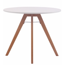 Jedálenský stôl okrúhly Viktor 90, nohy natura ~ v75 x Ø90 cm - Biela