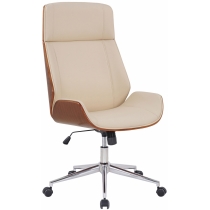 Kancelárska stolička Varel - drevo orech - Krémová