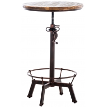 Kovový barový stôl Malita v industriálnom štýle - v84-102 x Ø59 cm - Bronzová