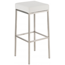 Barová stolička DS35899 nerez - Biela