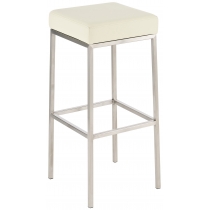Barová stolička DS35899 nerez - Krémová