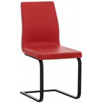 Jedálenská stolička Belley ~ kovové nohy čierne - Červená