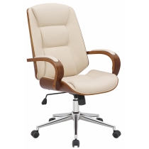 Kancelárska stolička Yankton - Orech / Krémová