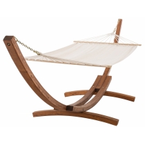 Hojdacia sieť Miramar 400 x 120 x 107 cm - drevený rám - Krémová