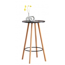 Barový stôl Mijas natura, okrúhly - v107 x 60 x 60 cm - Čierna