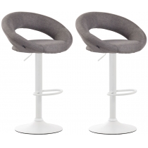 2x Barová stoličkaOlinda - látka, biely rám - sivá