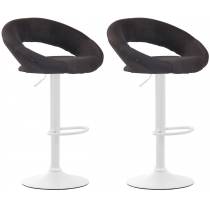 2x Barová stoličkaOlinda - látka, biely rám - tmavosivá