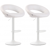 2x Barová stoličkaOlinda - koženka, biely rám - biela