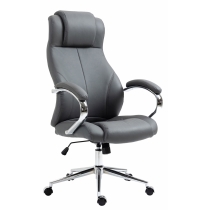 Kancelárska stolička Salford - koža - Sivá