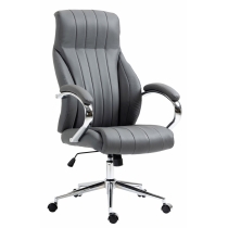 Kancelárska stolička Wigan - koža - Sivá