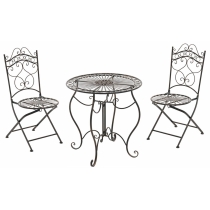 Súprava kovových stoličiek a stola Indra (SET 2+1) - Bronzová