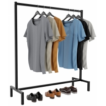 Stojan na oblečenie Melva 120x38x120 - Čierna