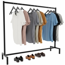 Stojan na oblečenie Melva 150x38x120 - Čierna