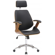 Kancelárska stolička Chicago - drevo orech - Čierna