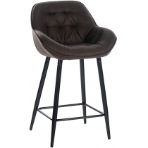Barová stolička Gibson ~ látka, kovové nohy čierne - Hnedá