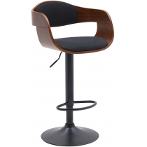 Barová stolička Kingston B - látka, čierny rám - orech/čierna
