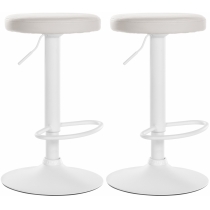 2x Barová stolička Ponte - koženka, biely rám - Biela