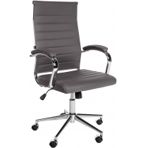 Kancelárska stolička Mollis - koža - Sivá