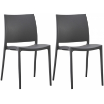 2x Stolička Meton - Tmavo sivá