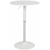 Barový stôl Lamoni - v85-106 cm x Ø60 cm - Biela/biela