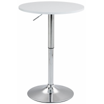 Barový stôl Lamoni - v85-106 cm x Ø60 cm - Biela