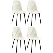 4x Stolička Giverny látka - krémová
