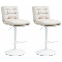 2x Barová stoličkaDamar - zamat, biely rám - cream