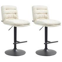 2x Barová stoličkaDamar - látka, čierny rám - krémová