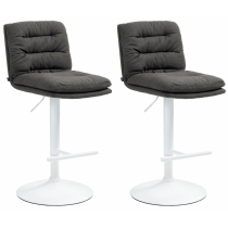 2x Barová stoličkaDamar - látka, biely rám - tmavošedá