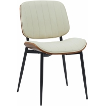 Konferenčná stolička Tiffin koženka - Orech / Krémová