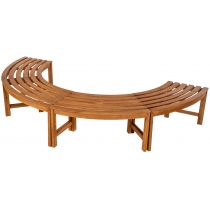 Lavica Male 250 cm polkruhová bez operadla - teak