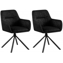 Set 2 stoličiek Tipton látka - čierna