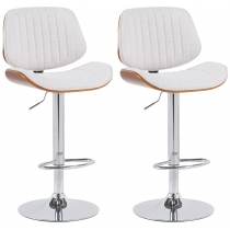 2x Barová stoličkaClawson - látka, chróm rám - orech/krém