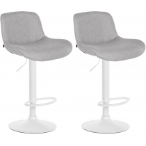 2x Barová stoličkaSolon - látka, biely rám- svetlošedá