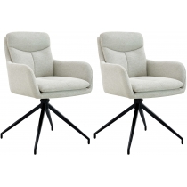 Set 2 jedálenských stoličiek Somers - látka - krémová