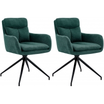 Set 2 jedálenských stoličiek Somers - látka - zelená