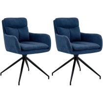 Set 2 jedálenských stoličiek Somers - látka - modrá
