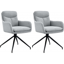 Set 2 jedálenských stoličiek Somers - látka - svetlošedá