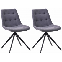 Set 2 jedálenských stoličiek Merna - látka - tmavošedá