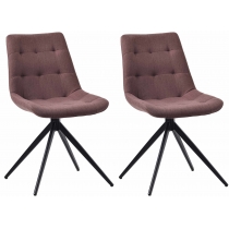 Set 2 jedálenských stoličiek Merna - látka - hnedá