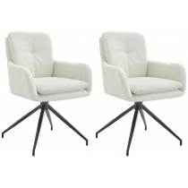 Set 2 jedálenských stoličiek Pickett - látka - krémová