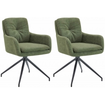 Set 2 jedálenských stoličiek Pickett - látka - zelená